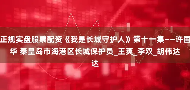 正规实盘股票配资《我是长城守护人》第十一集——许国华 秦皇岛市海港区长城保护员_王　爽_李　双_胡伟达
